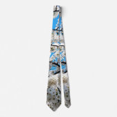 Weiße Kirschblüten-Halsband Krawatte (Vorderseite)
