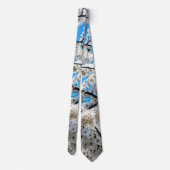 Weiße Kirschblüten-Halsband Krawatte (Rückseite)