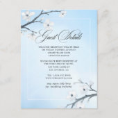 Weiße Kirschblüten Hochzeitgastdetails Begleitkarte (Vorderseite)