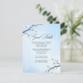 Weiße Kirschblüten Hochzeitgastdetails Begleitkarte (Stehend Vorderseite)