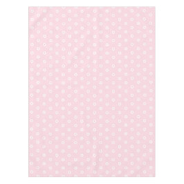 Weiße Kirschblüten in Rosa Tischdecke