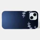 Weiße Kirschblüten-Navy-Hintergrund Case-Mate iPhone Hülle (Rückseite (Horizontal))