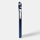 Weiße Kirschblüten-Navy-Hintergrund Case-Mate iPhone Hülle (Rückseite / Links)