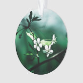 Weiße Kirschblüten Ornament (Vorderseite)