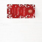 Weiße Kirschblüten Rot | Chinesische Hochzeit Banner (InSitu)