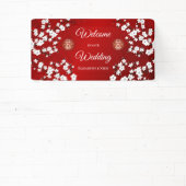 Weiße Kirschblüten Rote Chinesische Hochzeit Banner (InSitu)