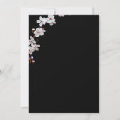 Weiße Kirschblüten und goldene Rahmen-Verlobung Einladung (Rückseite)