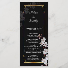 Weiße Kirschblüten und goldener Rahmen Programm