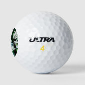 Weiße Kirsche blüht grüne Blätter Golfball (Logo)