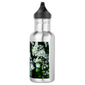 Weiße Kirsche blüht grüne Blätter Trinkflasche (Rechts)