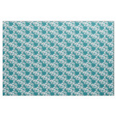Weiße Kirsche Blüten Blumenmuster Aquamarin Stoff (Yard (91,4 cm))