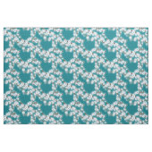 Weiße Kirsche Blüten Blumenmuster Aquamarin Stoff (Fat Quarter (45,7 x 55,9 cm))