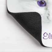 Weiße Kitte mit Lila Augen Personalisiert Mousepad (Ecke)