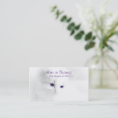 Weiße Kitte mit Lila Augen Visitenkarte (Stehend Vorderseite)