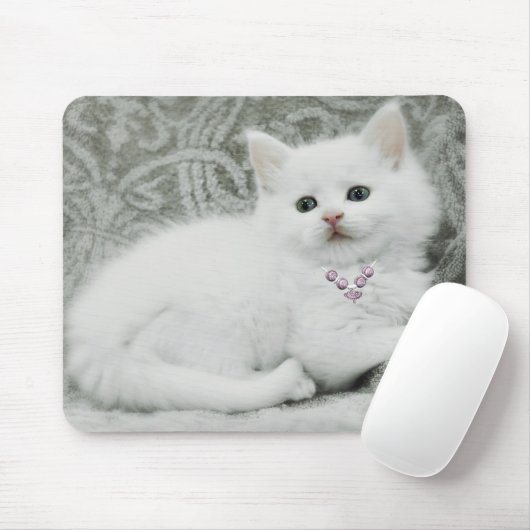 Weiße Kitte Mousepad (Mit Mouse)
