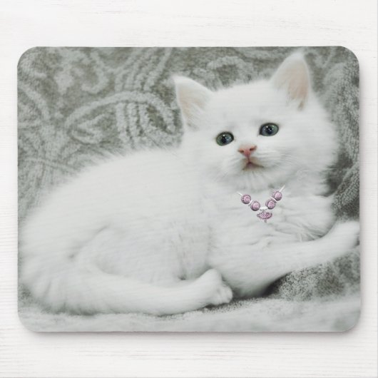 Weiße Kitte Mousepad (Vorne)