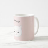 Weiße Kitty-Katzen-Gesicht-Miau Kaffeetasse (VorderseiteRechts)