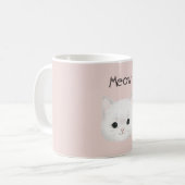 Weiße Kitty-Katzen-Gesicht-Miau Kaffeetasse (Vorderseite Links)