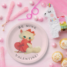 Weiße Kitty Vintage Be Mine Valentinstag