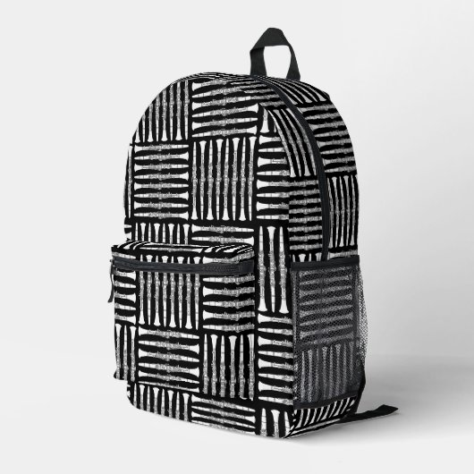 Weiße Klarinette Crosshatch Bedruckter Rucksack (Rückseitige Ecke Rechts)
