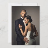 Weiße, klassische Hochzeit mit Foto Einladung (Rückseite)