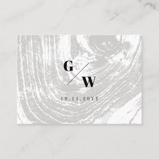 Weiße klassische, rustikale Winterhochzeit aus Hol Platzkarte (Rückseite)