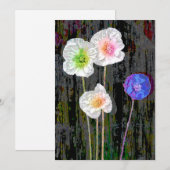 WEIßE KLATSCHMOHN EINLADUNG (Vorne/Hinten)
