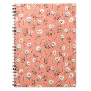 Weiße Klatschmohnblumen auf lebendiger roter Umsch Notizblock