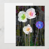 WEIßE KLATSCHMOHNBLUMEN DANKESKARTE (Vorne/Hinten)