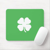 Weiße Kleeblatte Mousepad (Mit Mouse)