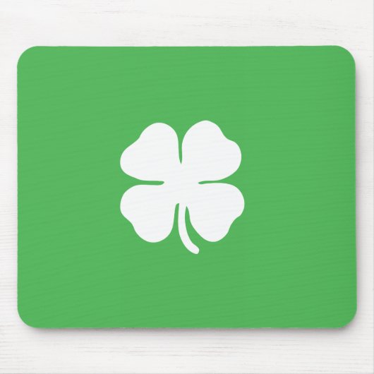 Weiße Kleeblatte Mousepad (Vorne)