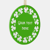 Weiße Kleeblätter hinzufügen Keramik Ornament (Rechts)