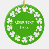 Weiße Kleeblätter hinzufügen Keramik Ornament (Hinten)