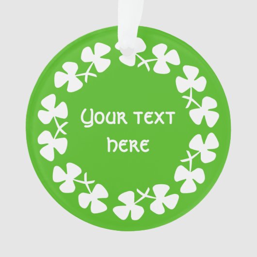 Weiße Kleeblätter hinzufügen Ornament (Vorderseite)