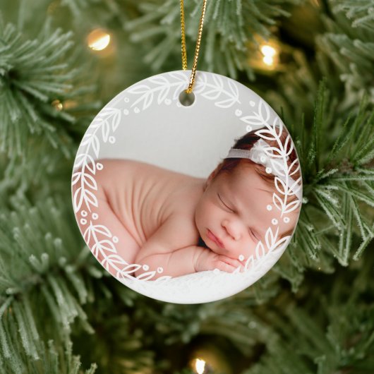 Weiße Kleider | Red Baby's First Christmas Keramik Ornament (Baum)