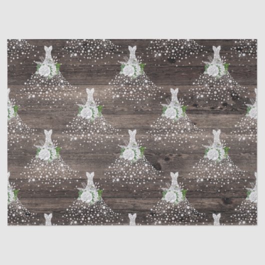 Weiße Kleider und Rose auf Holzdekoupage Seidenpapier (Vorderseite)