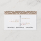 Weiße kleine Blume auf Kraftpapier rustikal Visitenkarte (Rückseite)