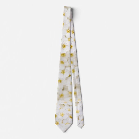 Weiße kleine Blume Krawatte (Vorderseite)
