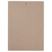 Weiße kleine Blume Muster und monogramm rustikal Klemmbrett (Rückseite)