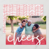 Weiße KLEINE | Red Gradient Frohe Weihnachten Foto (Vorne/Hinten)