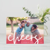 Weiße KLEINE | Red Gradient Frohe Weihnachten Foto (Stehend Vorderseite)