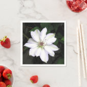 Weiße Klematisblüte Serviette (Beispiel)