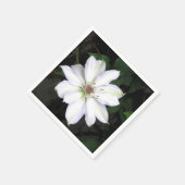 Weiße Klematisblüte Serviette (Ecke)