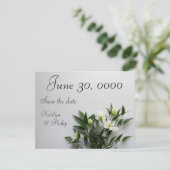 Weiße Klematisierung Save The Date (Stehend Vorderseite)