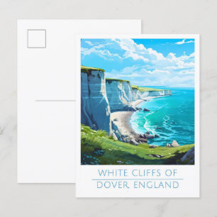 Weiße Klippen von Dover England Vintage Reise Postkarte