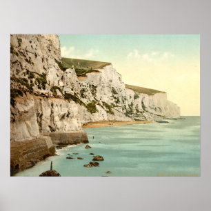 Weiße Klippen von Dover, Kent England Archivdruck Poster