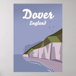 Weiße Klippen von Dover Reiseplakat Poster