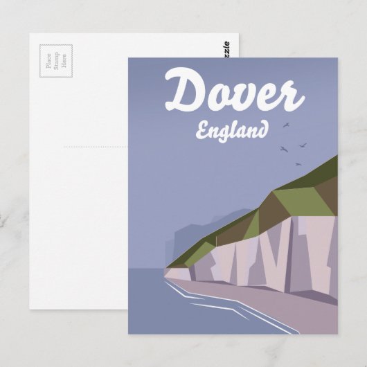 Weiße Klippen von Dover-Reiseposter Postkarte (Vorne/Hinten)