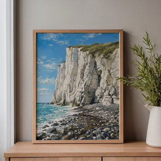 Weiße Klippen von Dover Strand Kunst Leinwanddruck