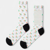 Weiße Kniestrümpfe mit schwarzen Fersen  Socken (Linkes Detail)